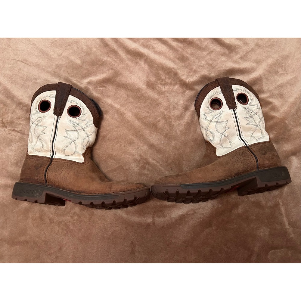 Rocky Kids Pull On Legacy 32 Brown White Leather Cowboy Boots RKW0388C Size 2M